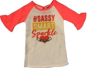 Girls 3T Sweatshirt 3/4 sleeve Sassy Smart Sparkle NEW Diva